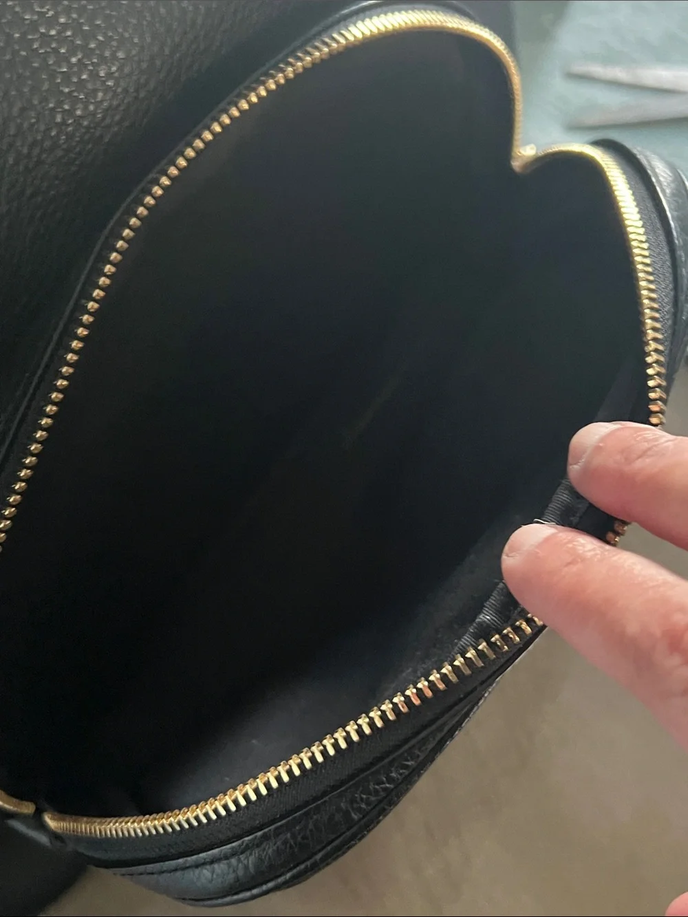 Coach Black Pebbled Leather Backpack with Gold Hardware